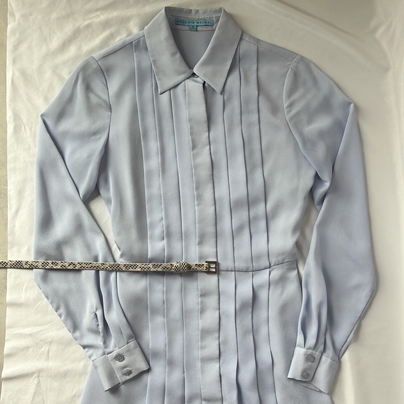Antonio Melani Pleated & Belted Shirt Dress Size 0 - Picture 6 of 8